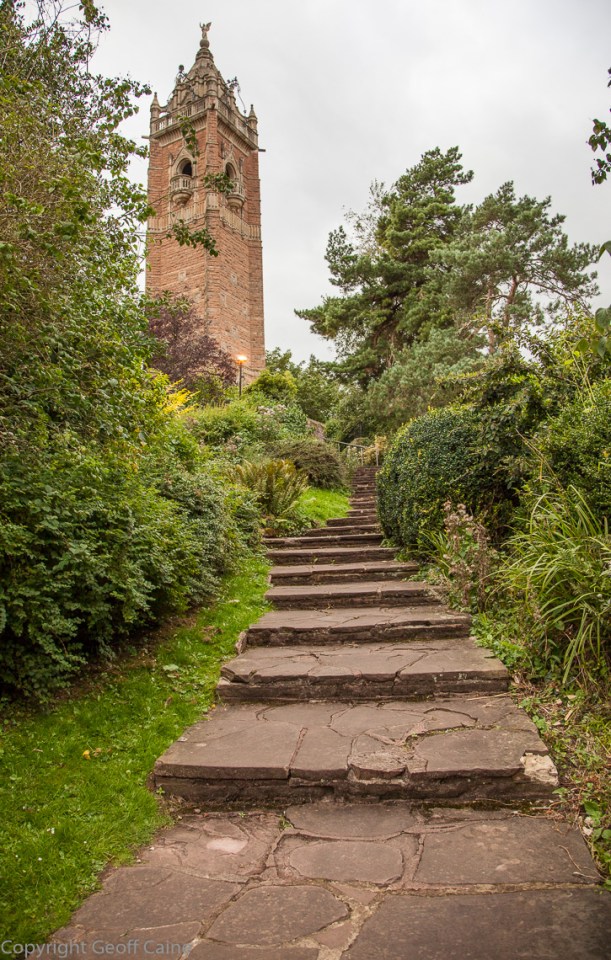 Steps up to Cabot Tower on Brandon Hill....and this before you attempt the spiral climb within it!