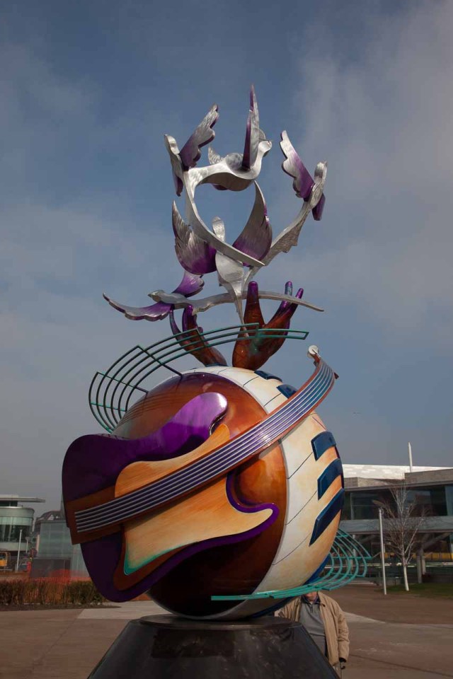 John Lennon Peace Monument outside the ACC.