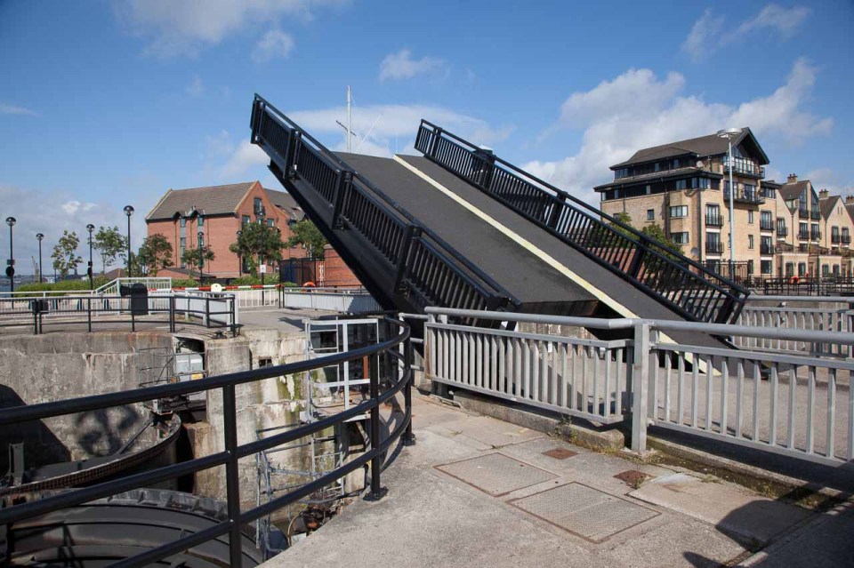 One of the major locks separating the docks from the Mersey - this one at Brunswick Dock - the southern most.